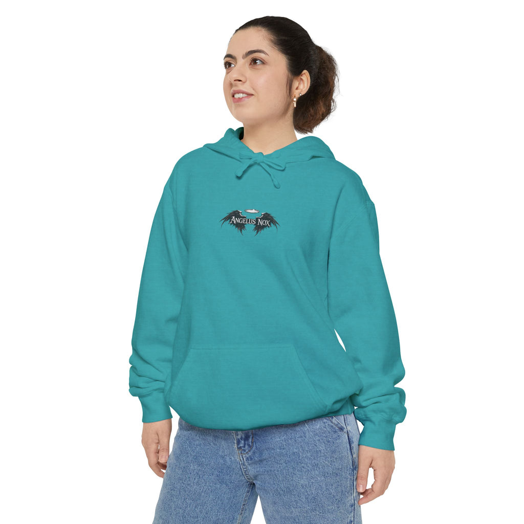 Hoodie — Minimal Gothic Bat Chest Print