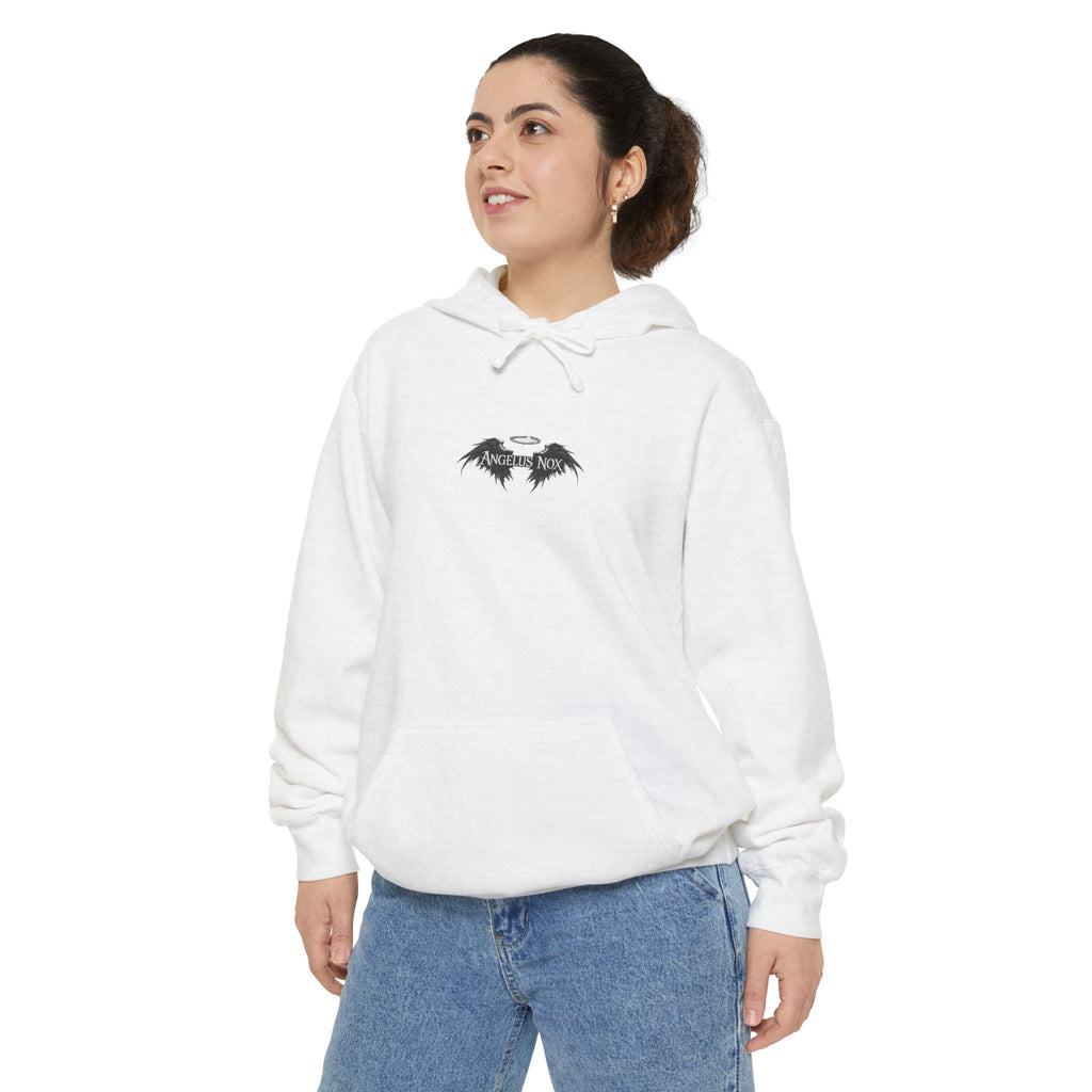 Hoodie — Minimal Gothic Bat Chest Print