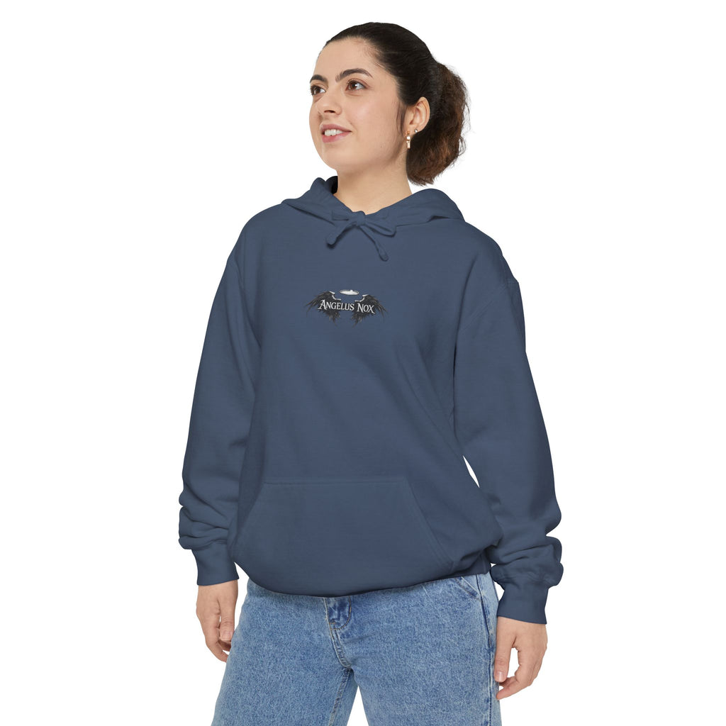 Hoodie — Minimal Gothic Bat Chest Print