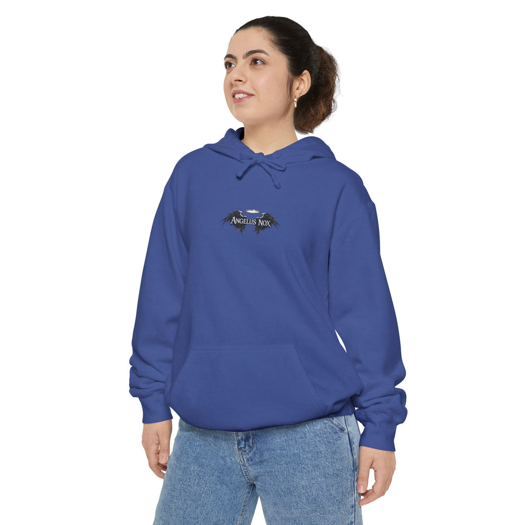 Hoodie — Minimal Gothic Bat Chest Print