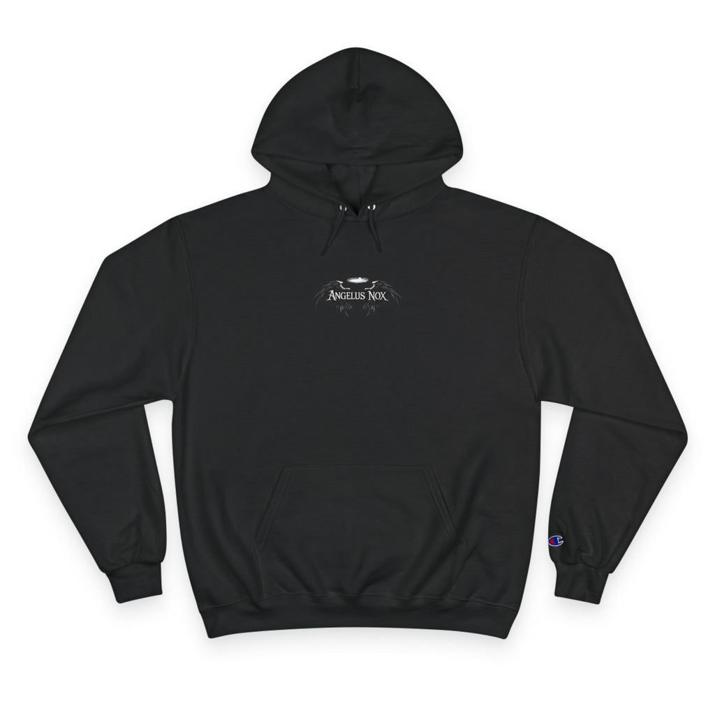 Champion Hoodie — Small Centered 'Angels Nox' Gothic Wing Logo Hoodie