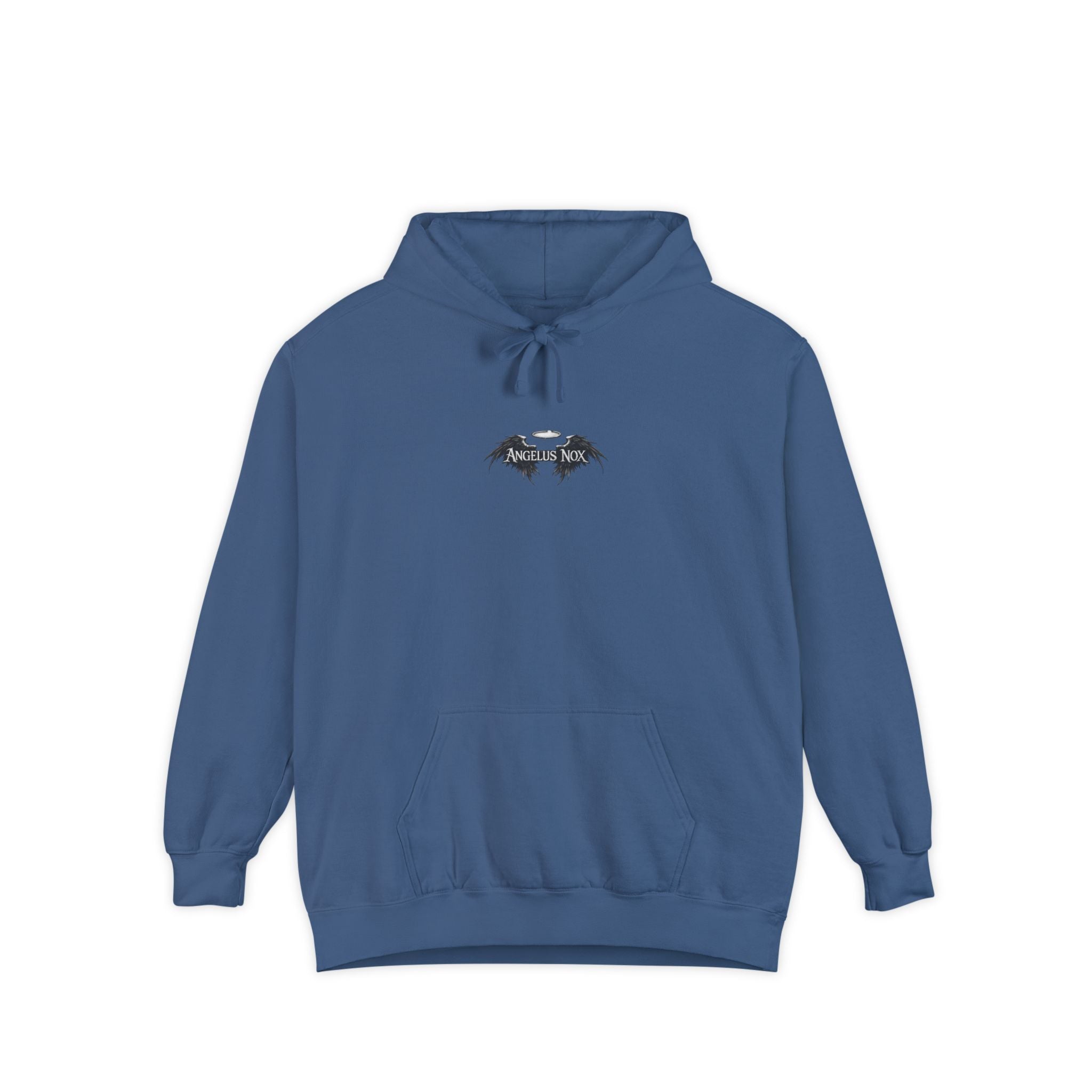Hoodie — Minimal Gothic Bat Chest Print